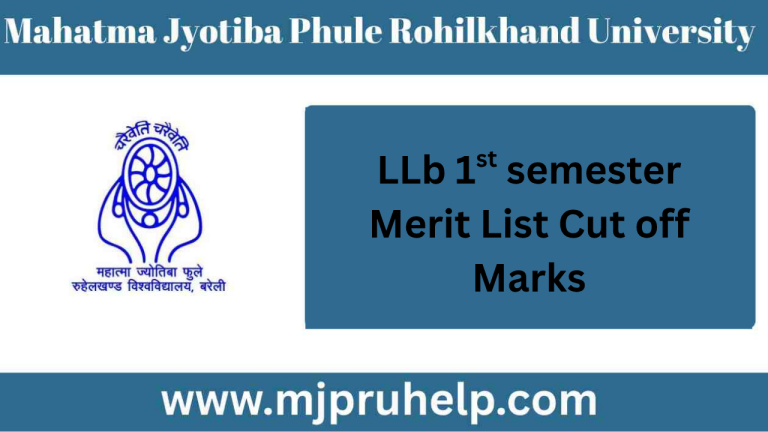 Mjpru LLb 1st semester Merit List And Cut Off Marks