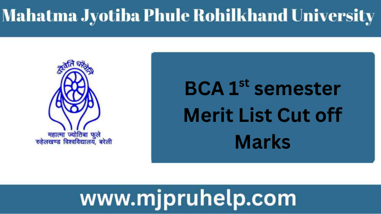 Mjpru BCA 1st semester Merit List And Cut Off Marks