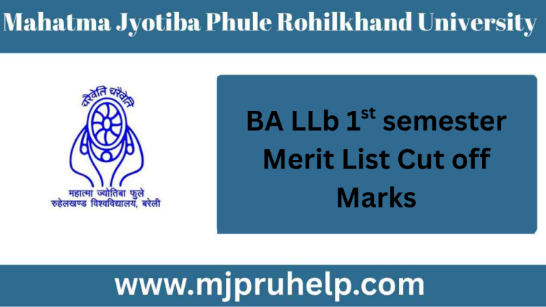 Mjpru BA LLb 1st semester Merit List And Cut Off Marks