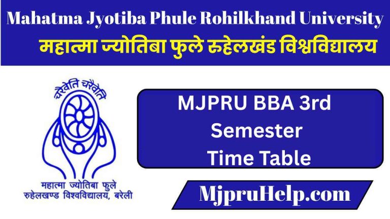 MJPRU BBA 3rd Semester Time Table PDF Download