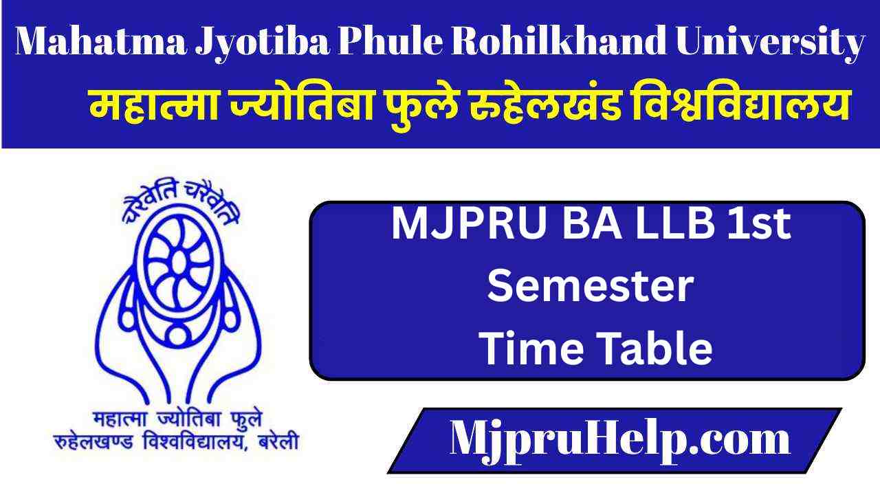 MJPRU BA LLB 1st Semester Time Table PDF Download