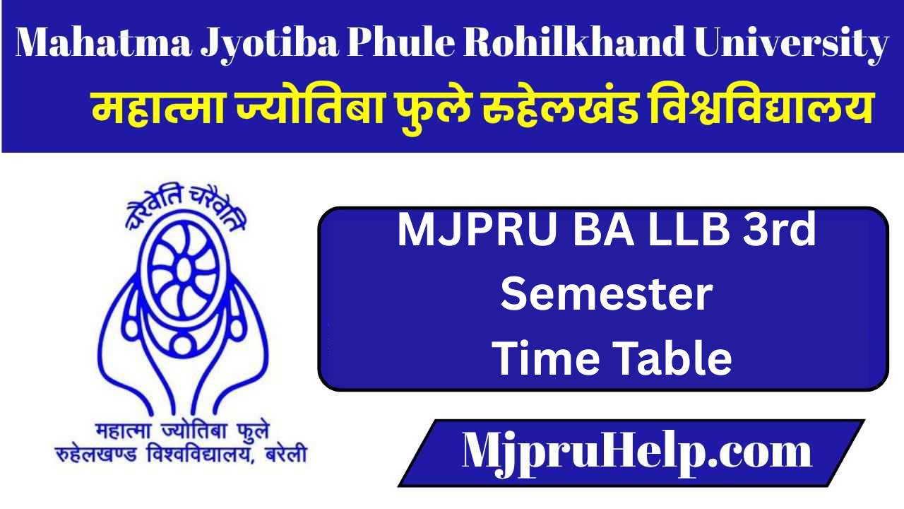 MJPRU BA LLB 3rd Semester Time Table PDF Download