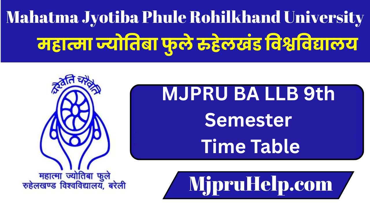 MJPRU BA LLB 9th Semester Time Table PDF Download